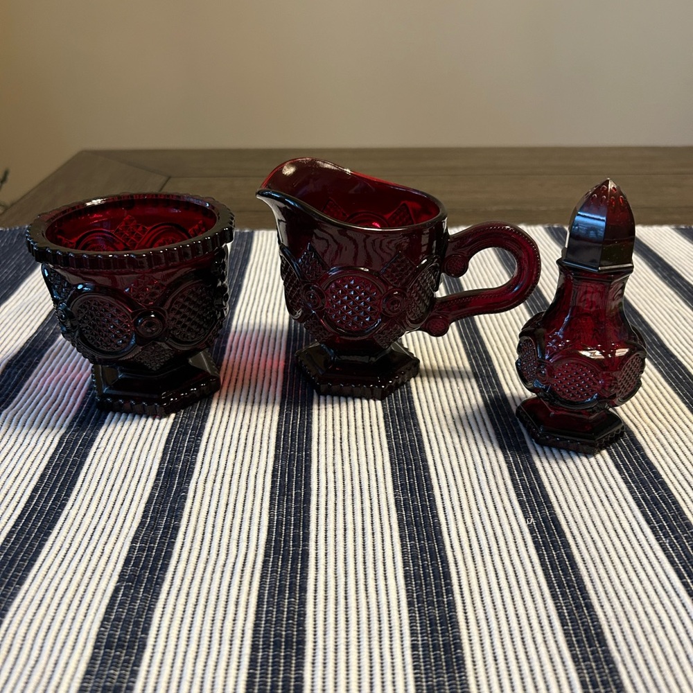 Avon Cape Cod Red Ruby Collection Set